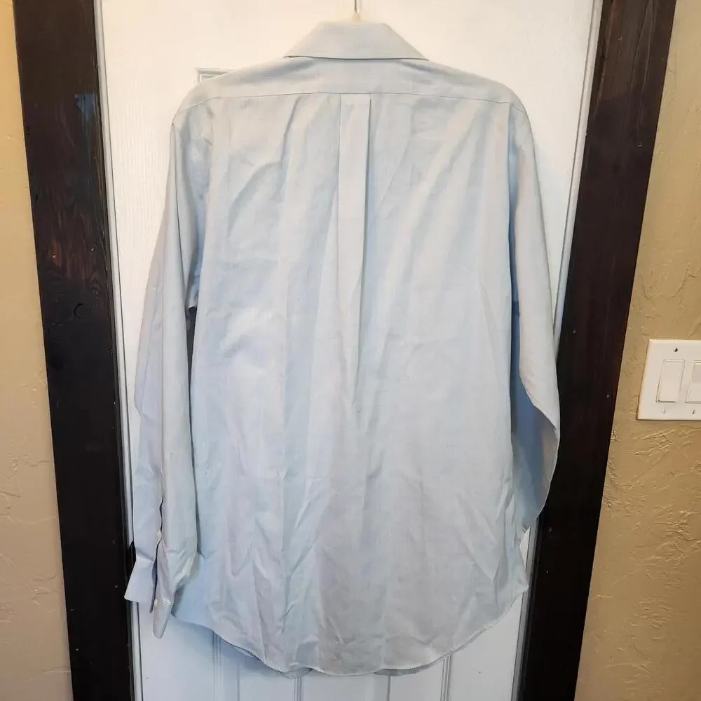 Brooks Brothers Slim Fit Non-Iron Dress Shirt - Light Blue Plaid- 16 4/5 - Picture 2 of 9